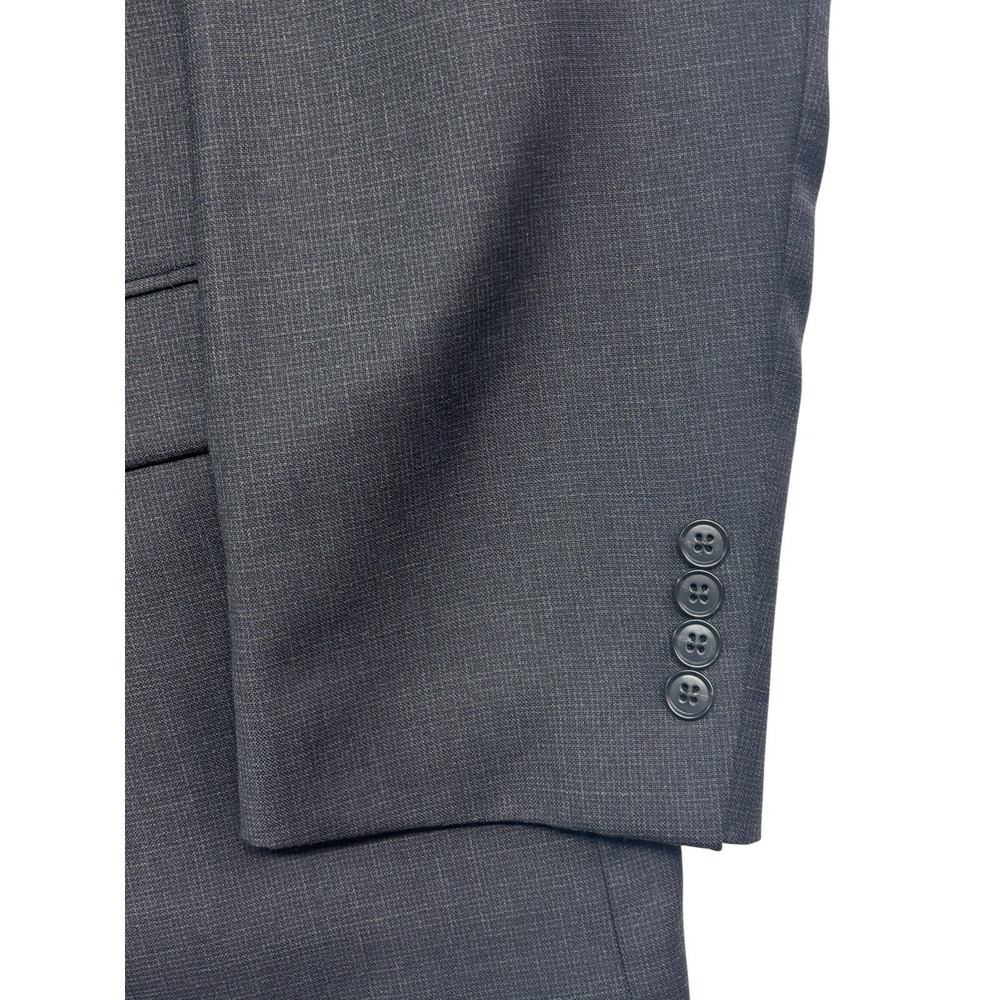 Jos A Bank 52L 46x31 Charcoal 2pc Pant Suit Traveler Tailored Fit Flat Front - Picture 2 of 16